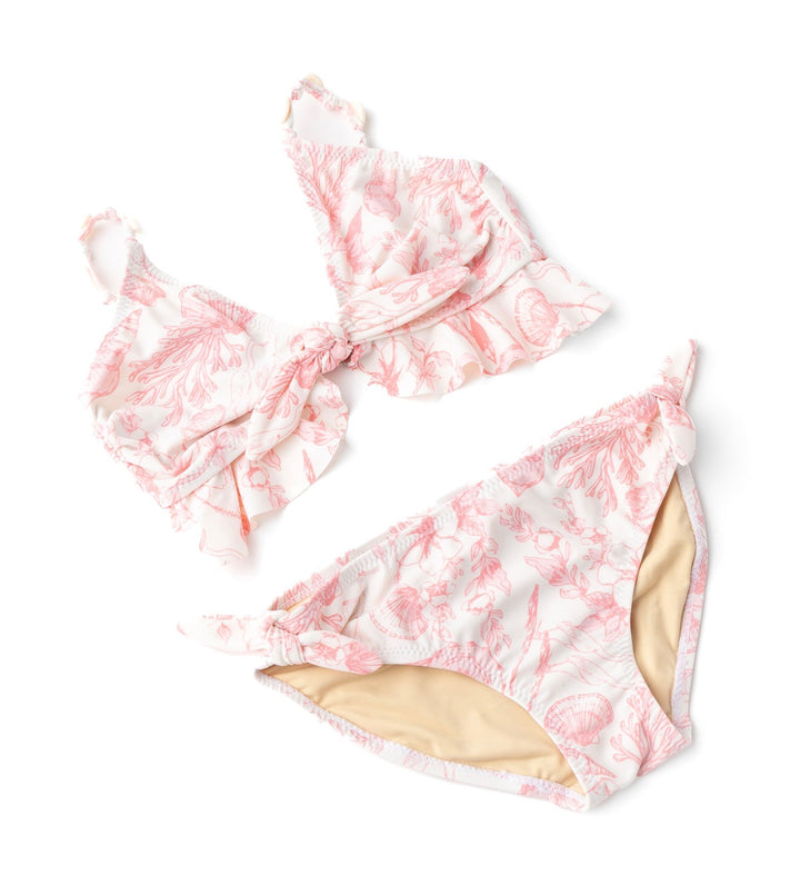 Seaside Toile Ruffle Two-Piece Swim