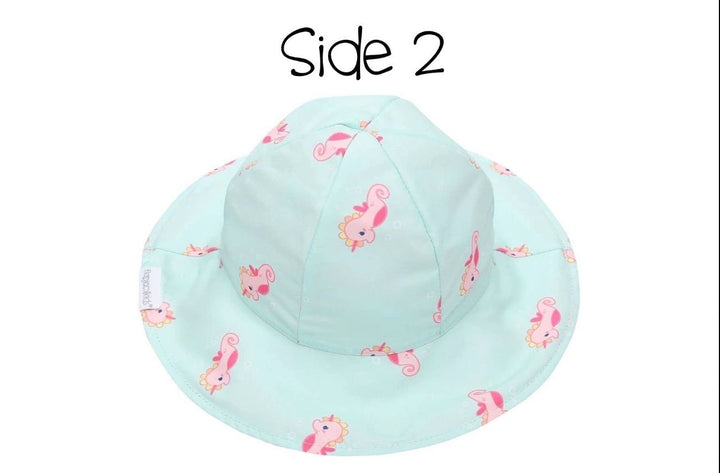 Flapjacks Kids UPF50+ Patterned Sun Hat - Mermaid/Seahorse