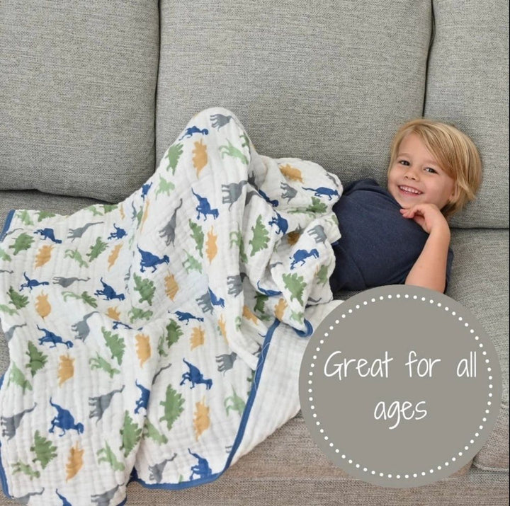 Dinosaur Boys Muslin Quilt - 47X47