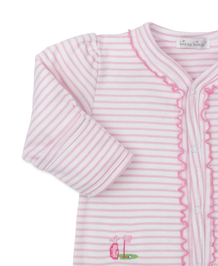 Fairway Foursome Pink Striped Footie