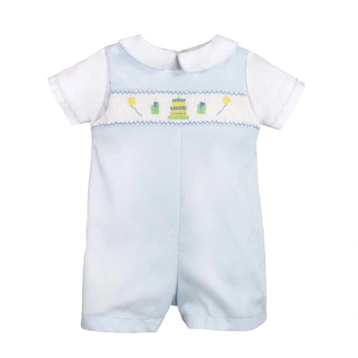 Petit Ami Boys Smocked First Birthday Romper