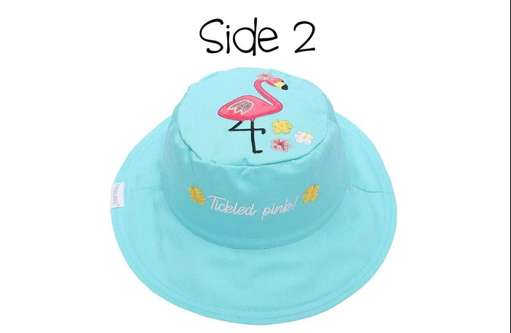 Flapjacks Kids UPF50+ Sun Hat • Flamingo/Pineapple