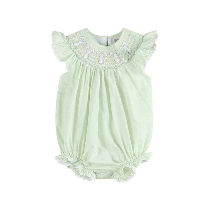 Light Green Bunny Smocked Flutter Bubble