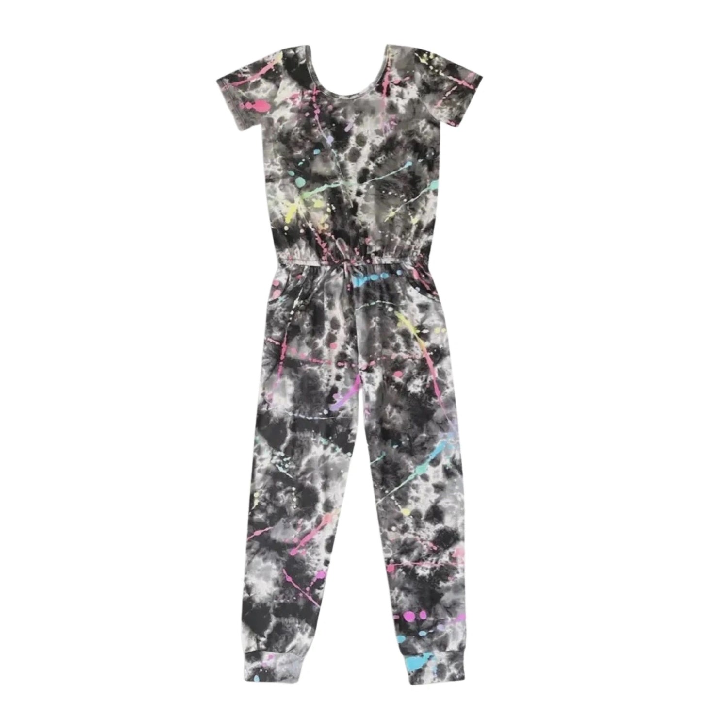 Tie Dye Paint Splatter Girls Jumpsuit