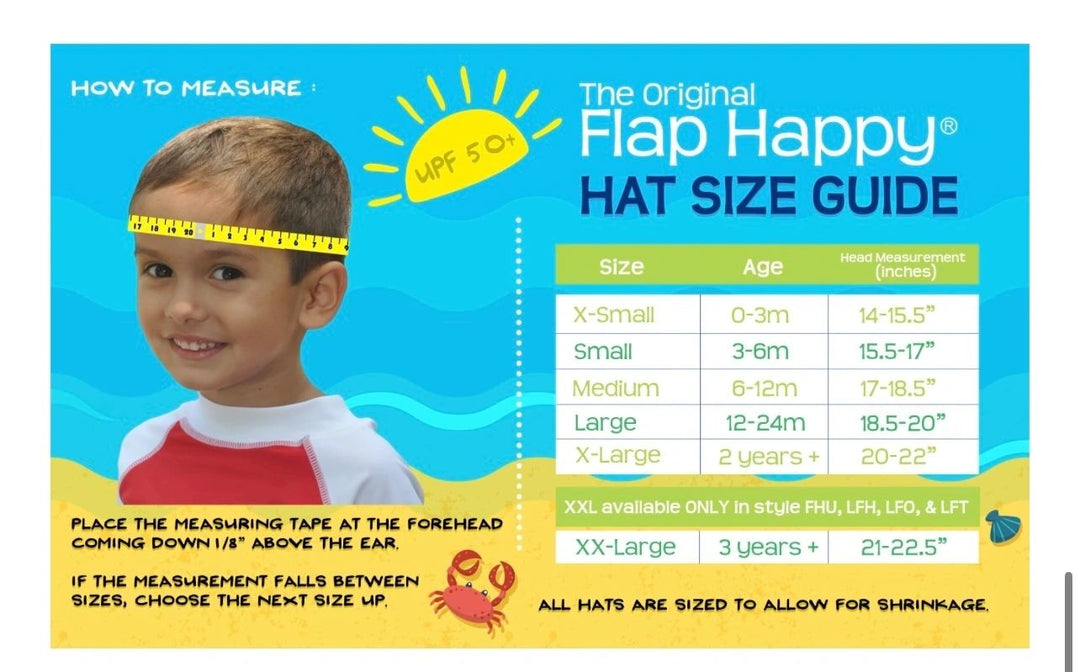 Flappy Happy UPF 50+ Girls and Boys Sunday Sails Unisex Bucket Hat: 0-3M,12-24M,2Y+