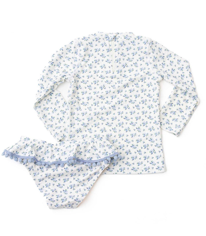 Cottage Floral Blue Two-Piece Rashguard