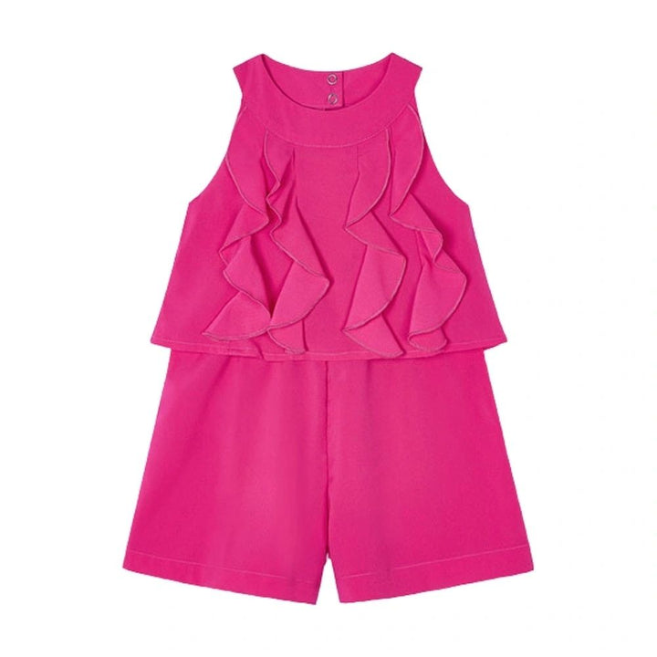 Mayoral Girls Jumpsuit Dress- Fuschia