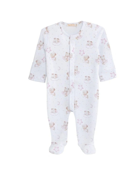 Baby Club Chic Sleep Tight Bear (Pink) Buttoned Footie - Pima Cotton