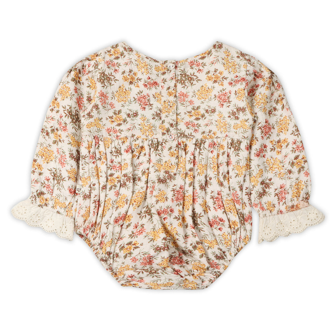 Florecita Floral Baby Romper & Headband Set (Organic Cotton): 0-3M