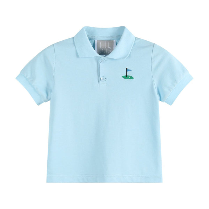 Light Blue Golf Hole Polo Shirt