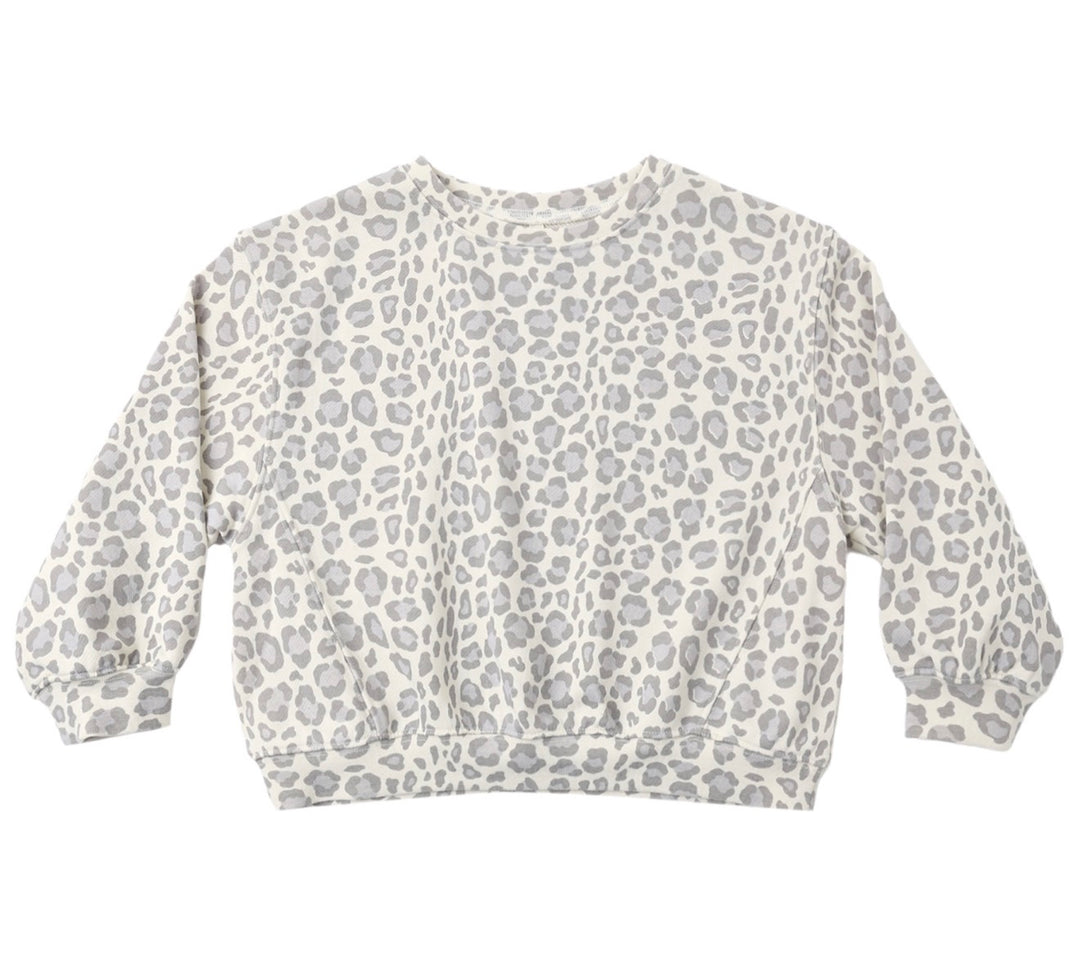 Girls Oversized Sweatshirt | Blue Leopard