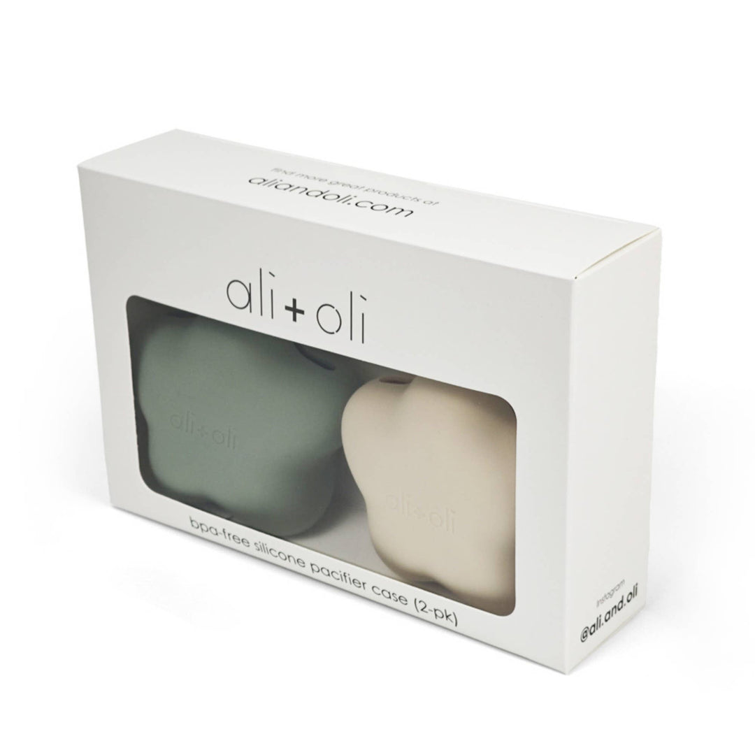 Silicone Pacifier Case 2-pack Star (Sage-Sand)
