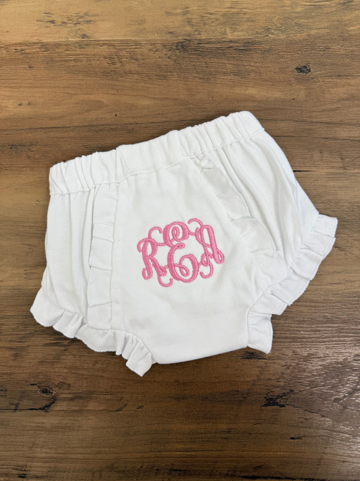 White Baby Bloomer Diaper Cover