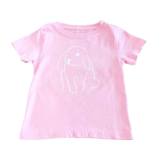 Light Pink Girls Bunny T-Shirt 2T, 3/4, 6/8, 8/10