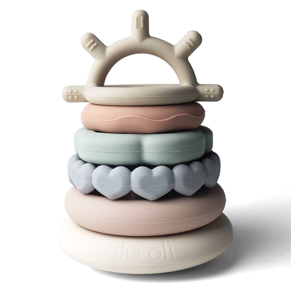 Silicone Stacking Ring Sensory Play Tower (6-pc)