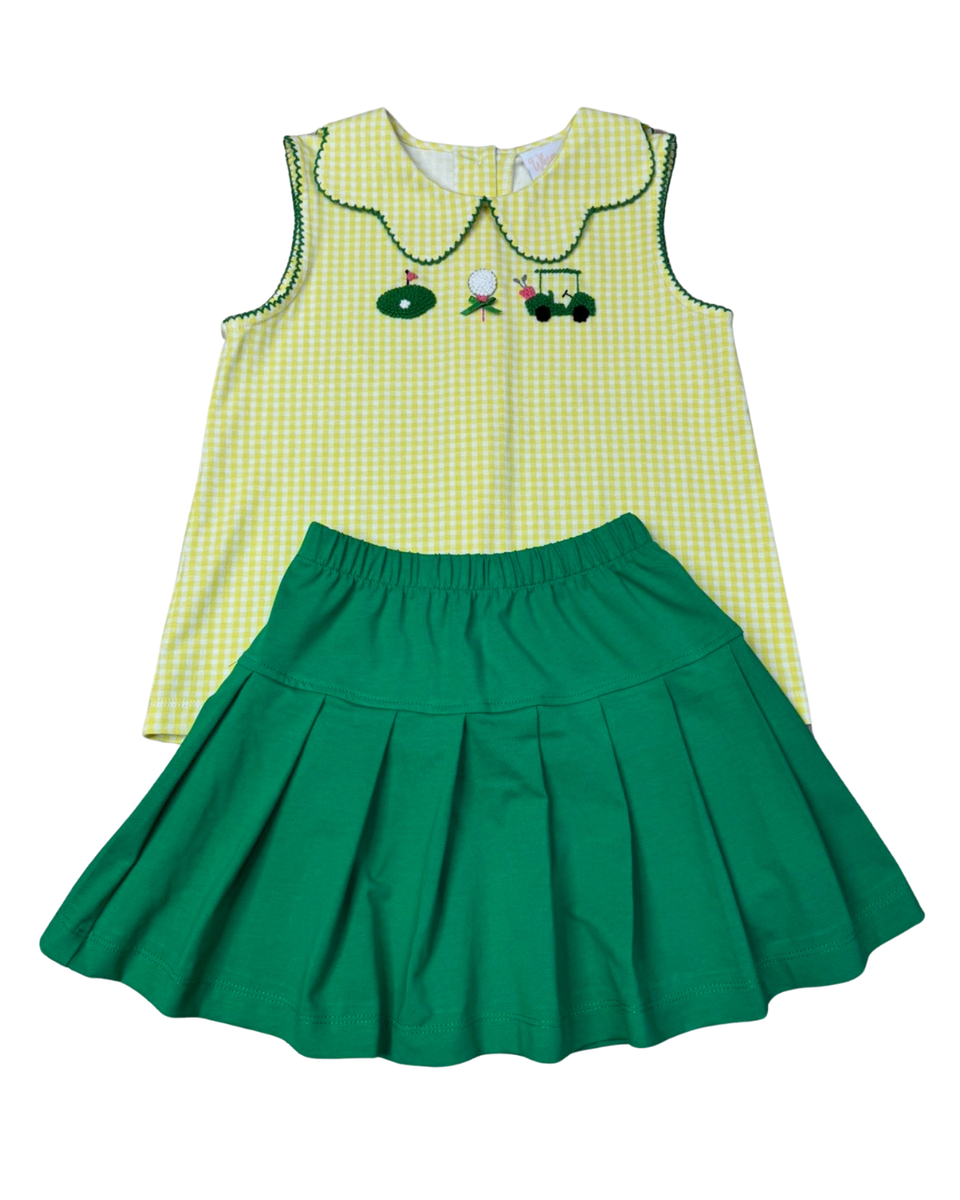 Girls Tee Time Scalloped Tennis Skirt Set