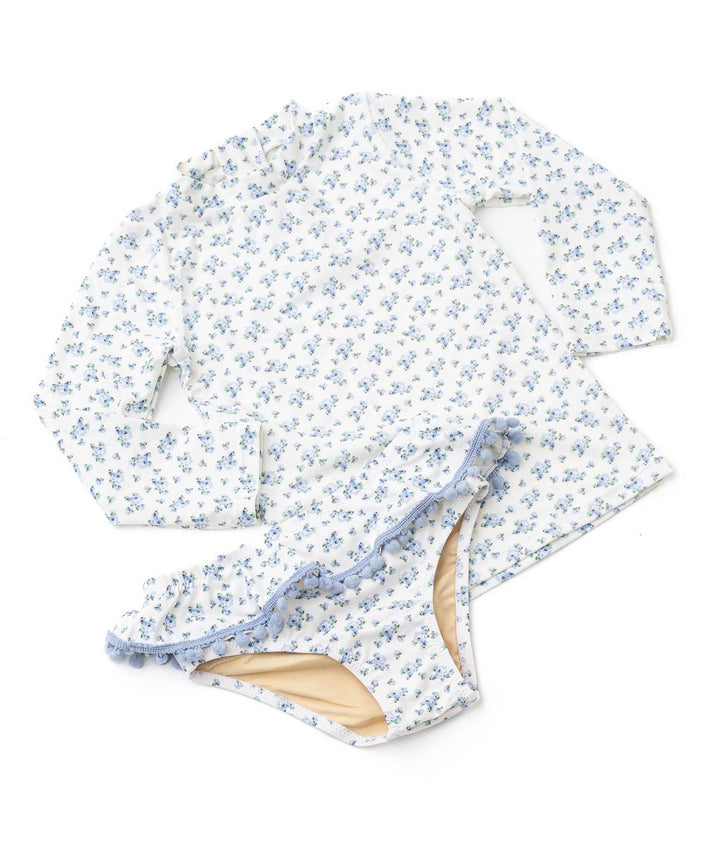 Cottage Floral Blue Two-Piece Rashguard