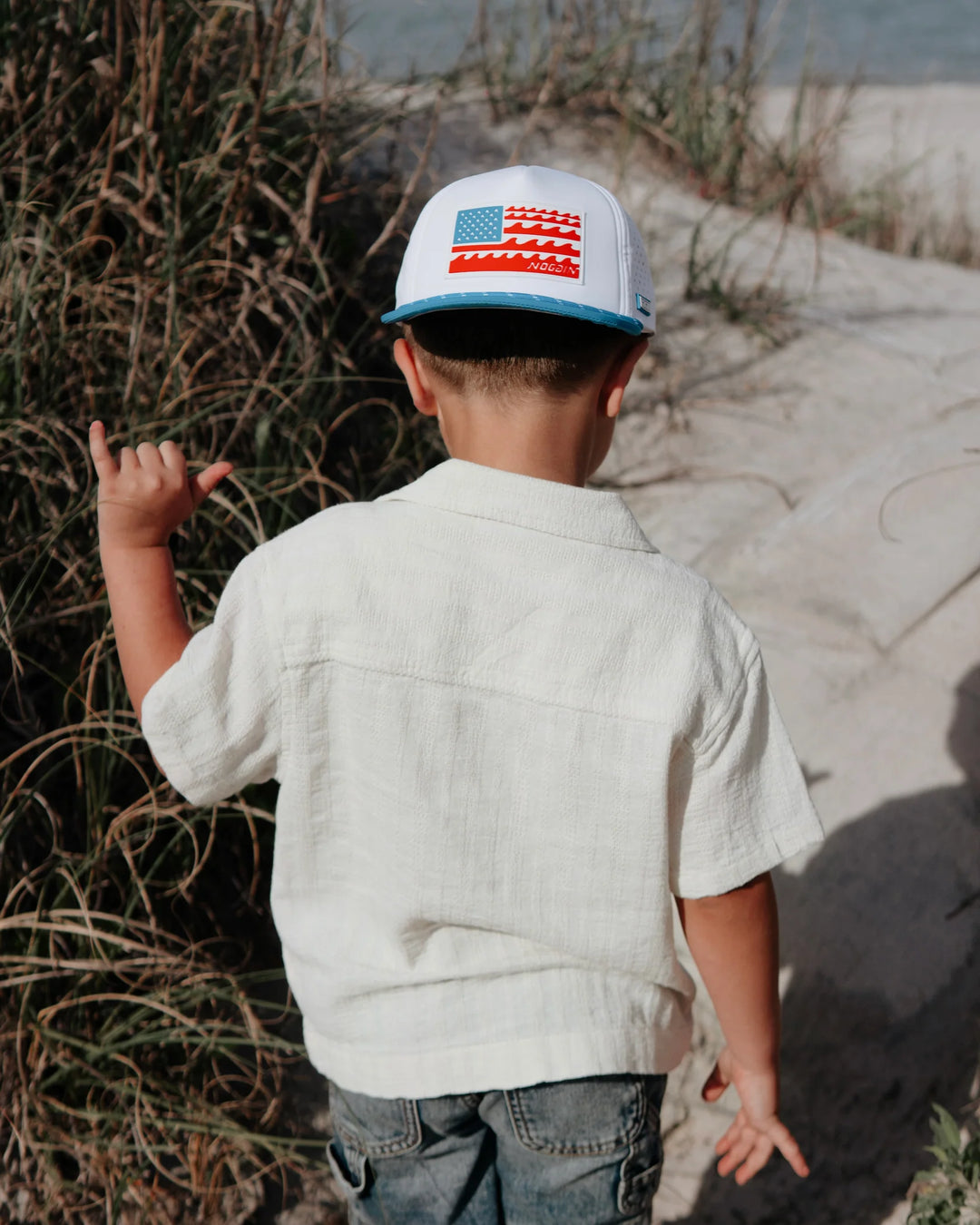 American Wave Hat: 1-6Yrs w/ Strap