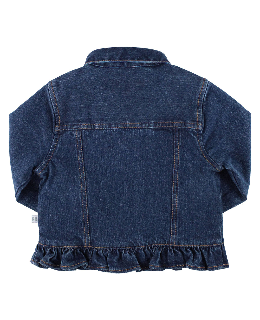 RuffleButts + RuggedButts - Girls Medium Wash Ruffle Denim Jacket