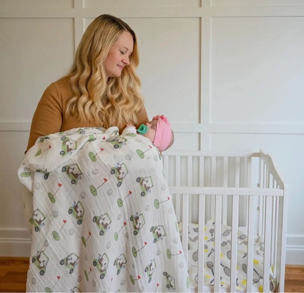 Golf A Round Baby Muslin Swaddle Blanket