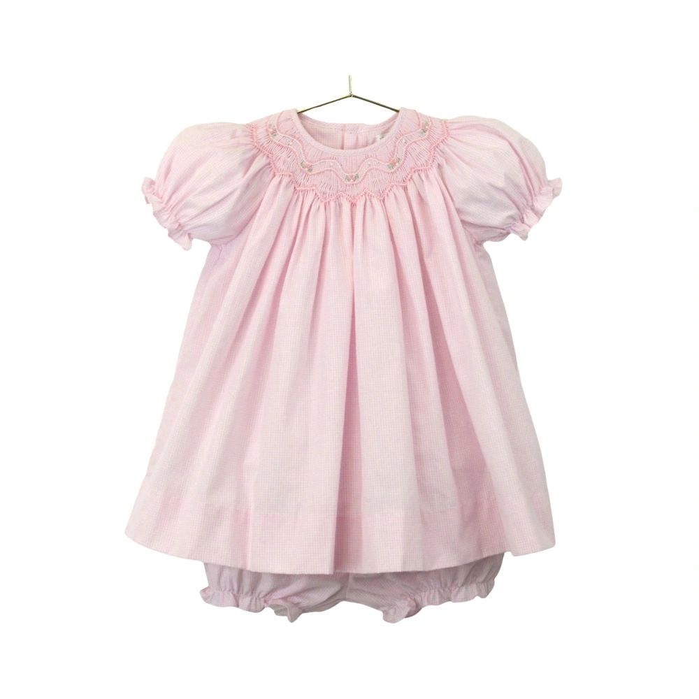 Petit Ami Pink Gingham Dress with Matching Bloomer: 9M, 18M