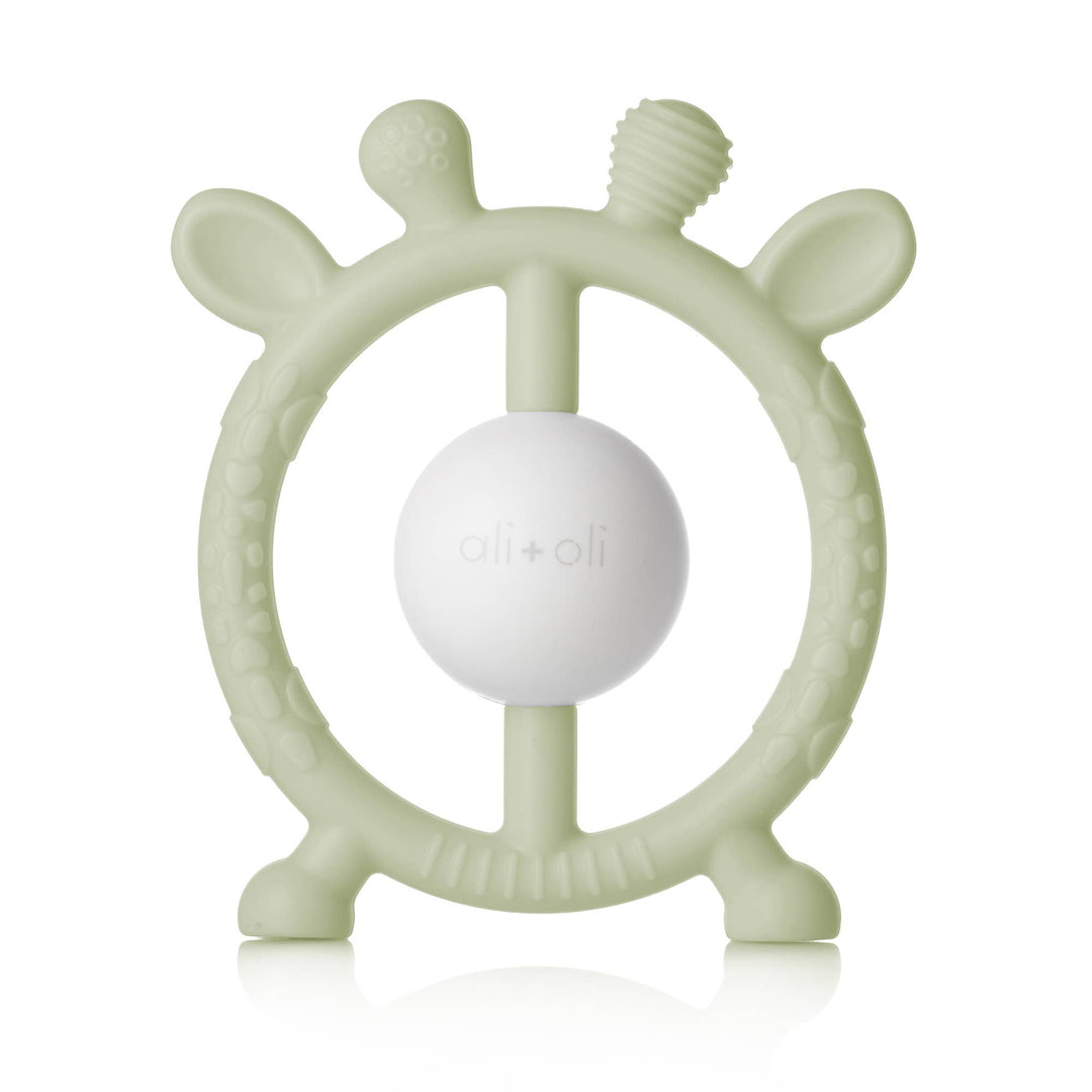 Silicone Giraffe Teether & Rattle (Sage)