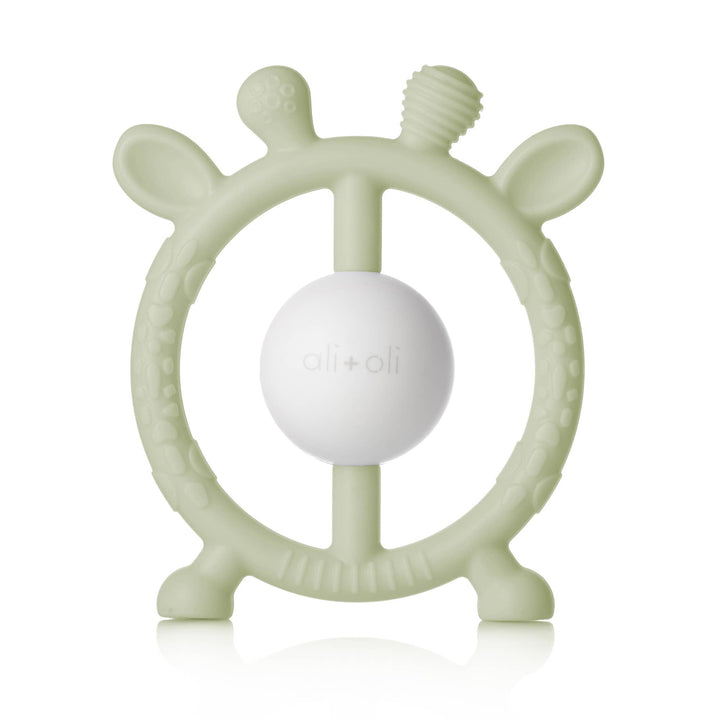 Silicone Giraffe Teether & Rattle (Sage)