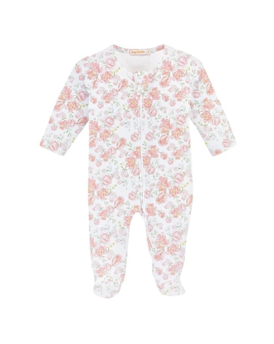 Baby Club Chic Pastel Floral Zipped Footie - Pima Cotton 9-12M