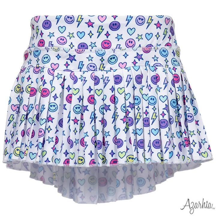 Bright Emojis Mini Pleated Skort