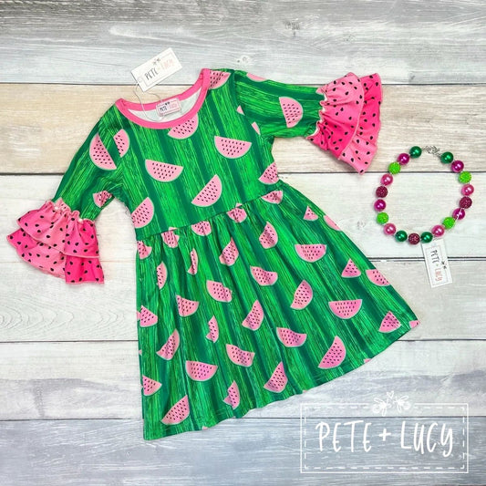 Pete and Lucy Juicy Watermelon Dress: 4T