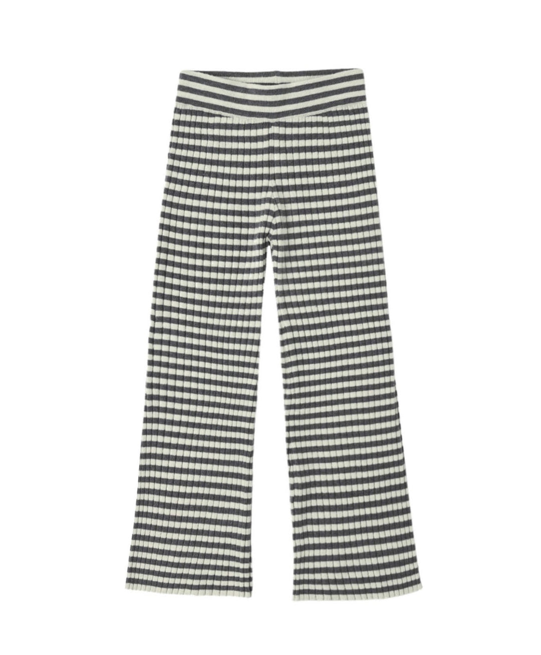 Flare Rib Knit Pant | Midnight  Stripe
