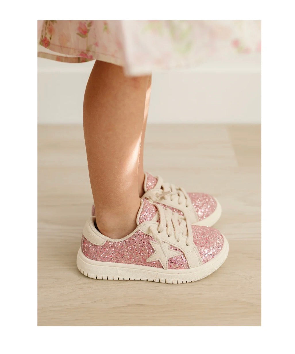 Kinley Glitter Star Sneaker | Pink