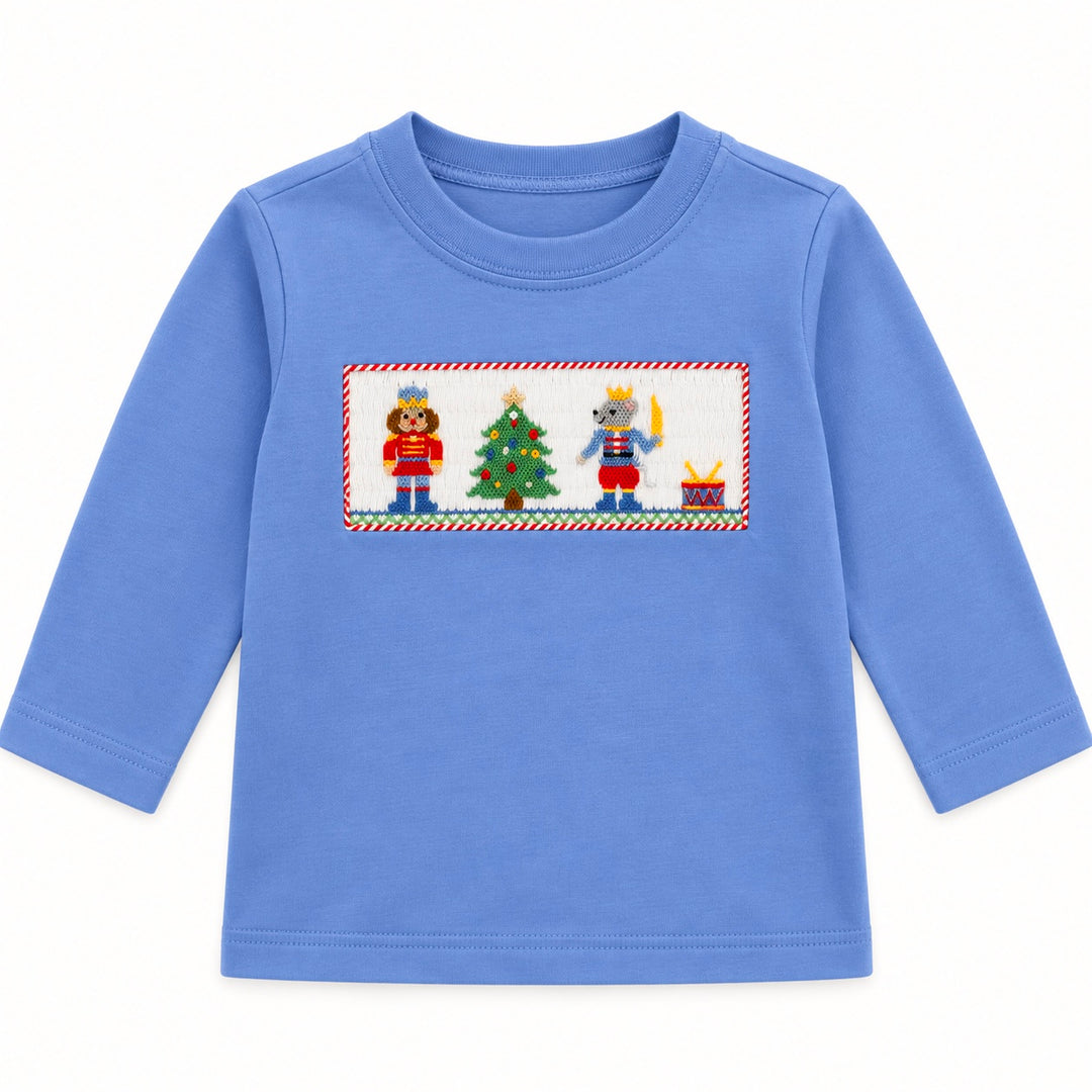 Nutcracker Boys Smocked Shirt - Periwinkle Blue