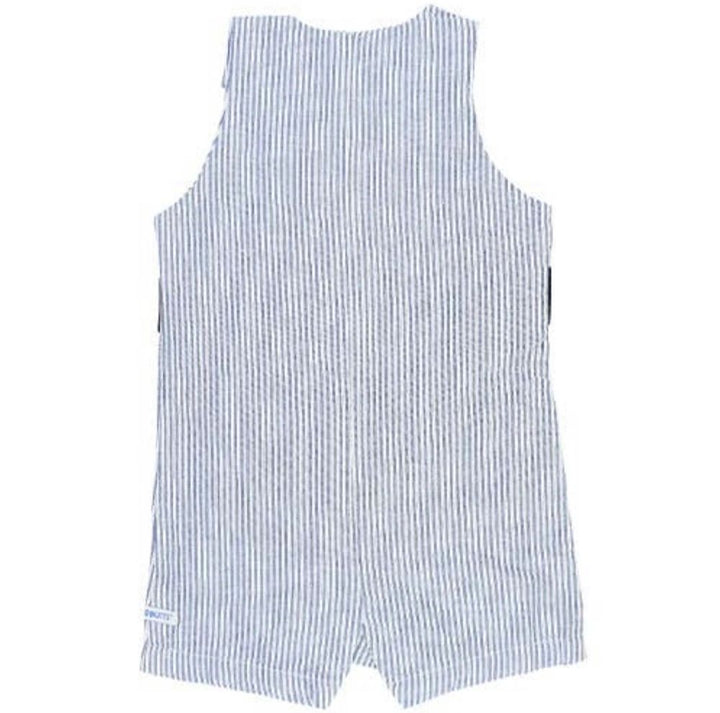 Navy Seersucker Shortalls