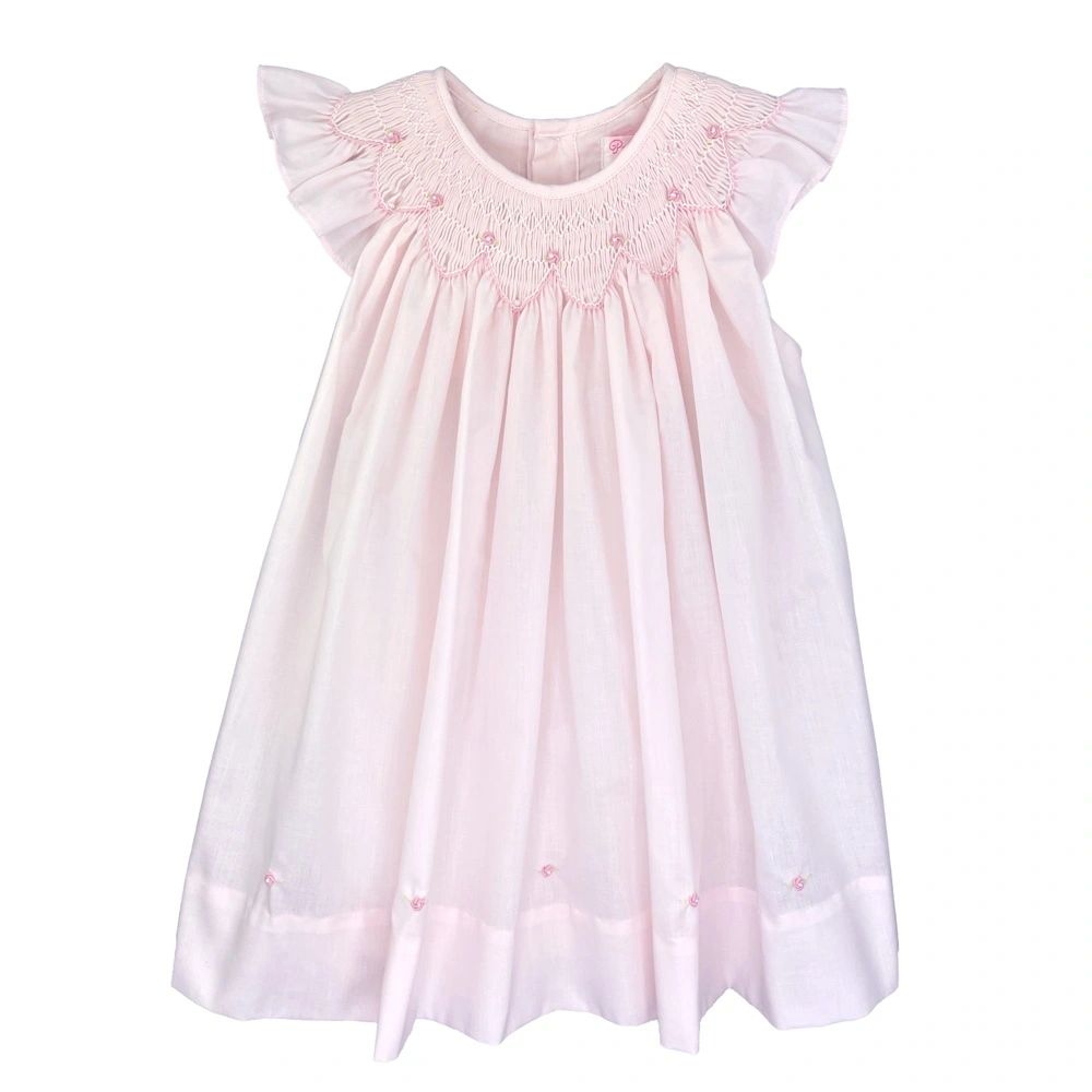 Petit Ami Smocked Rosebud and Pearls Dress: 12M