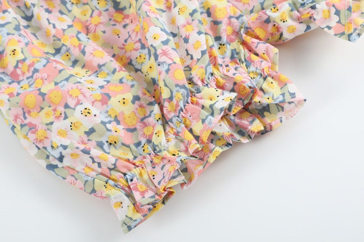 Peach Floral Print Bloomer and Shirt