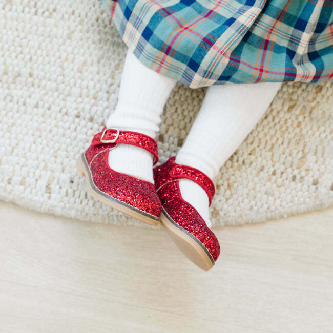 Natasha Glitter Mary Jane - Glitter Red