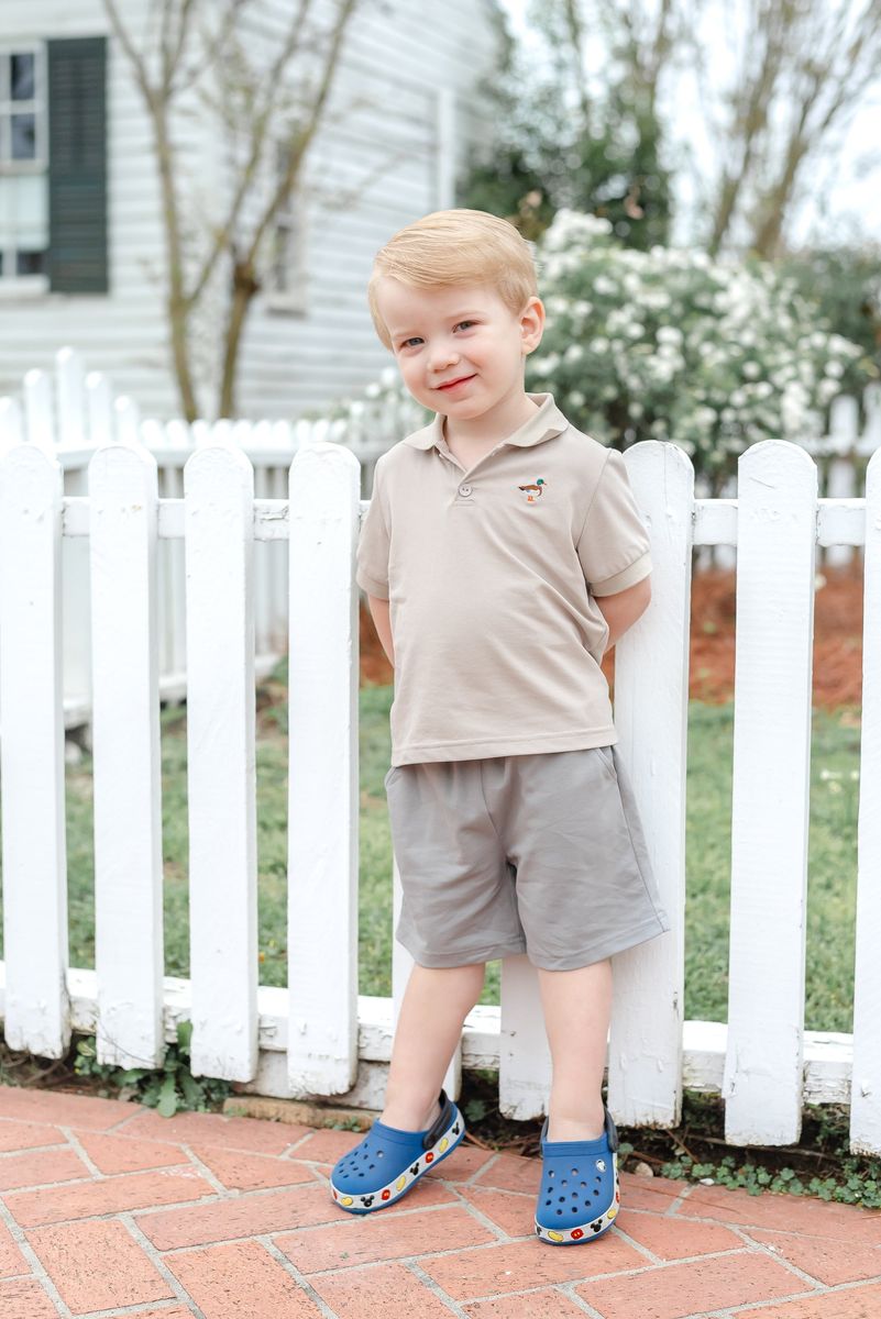 Light Brown Mallard Boys Golf Polo Shirt