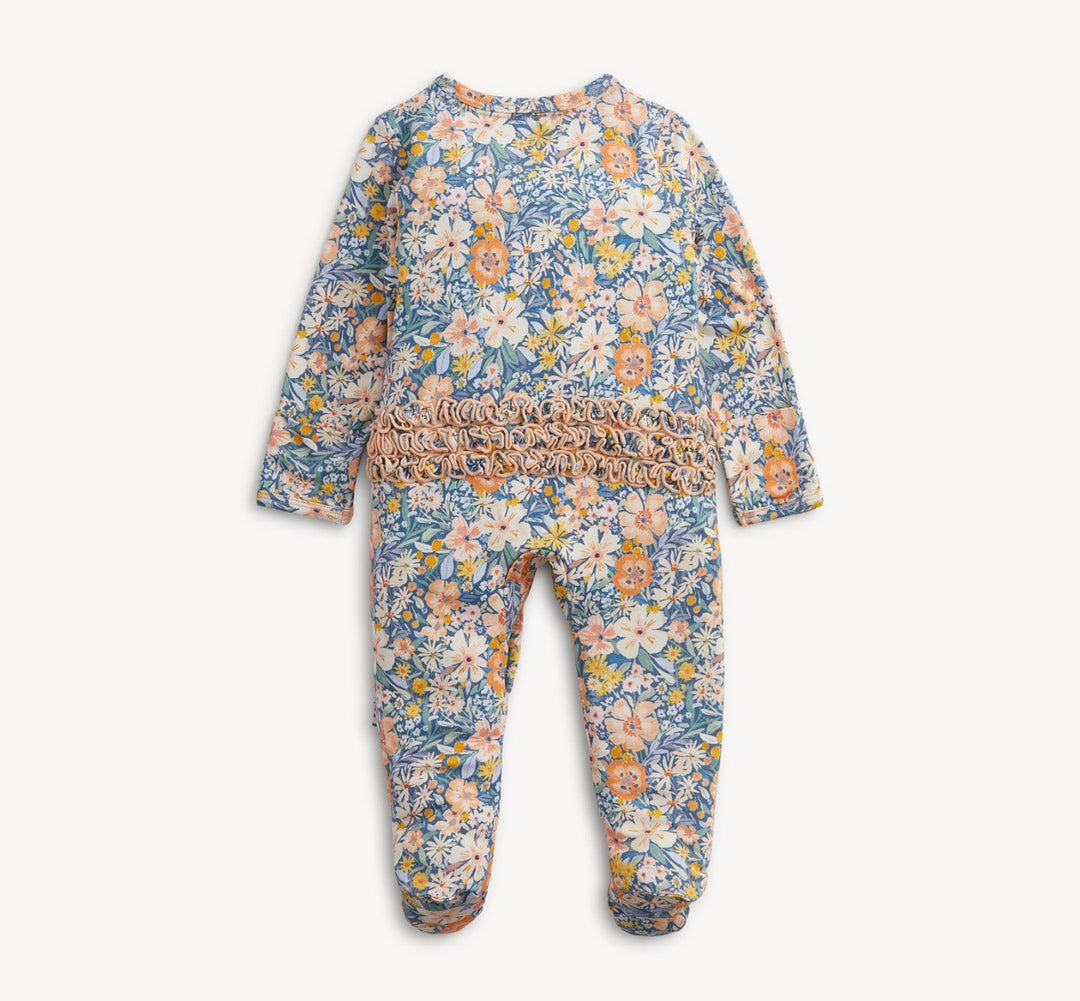 Floral Ruffle Footie