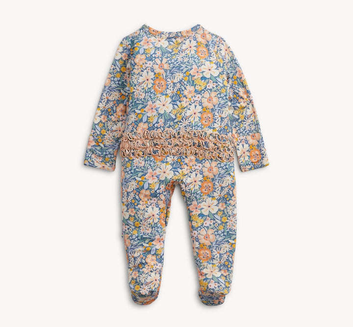 Floral Ruffle Footie