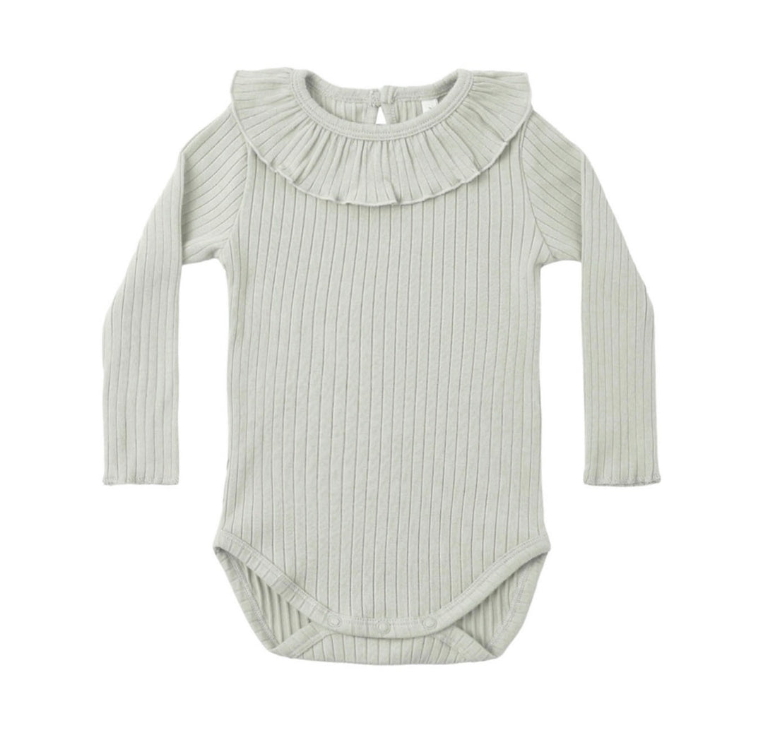 Girls Ruffle Collar Bodysuit | Sage