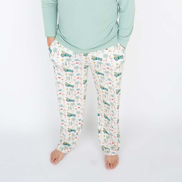 Coastal Christmas Bamboo Relaxed Pajama Pants: Small