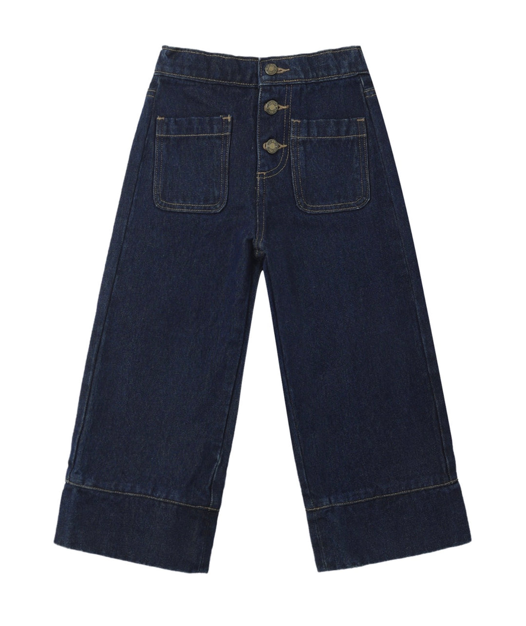 Girls Patch Pocket Pant | Dark Indigo