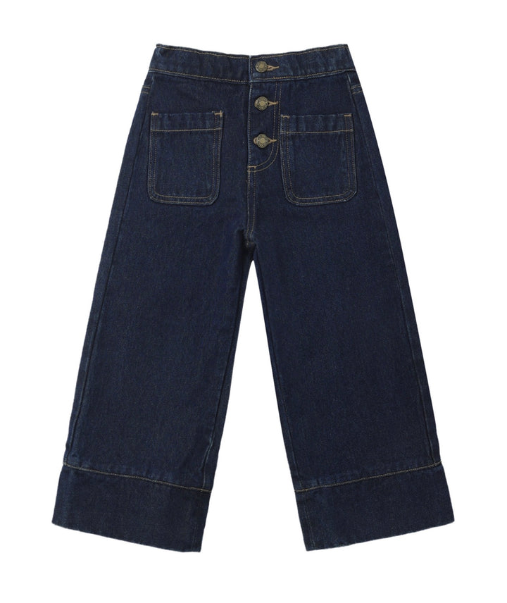 Girls Patch Pocket Pant | Dark Indigo
