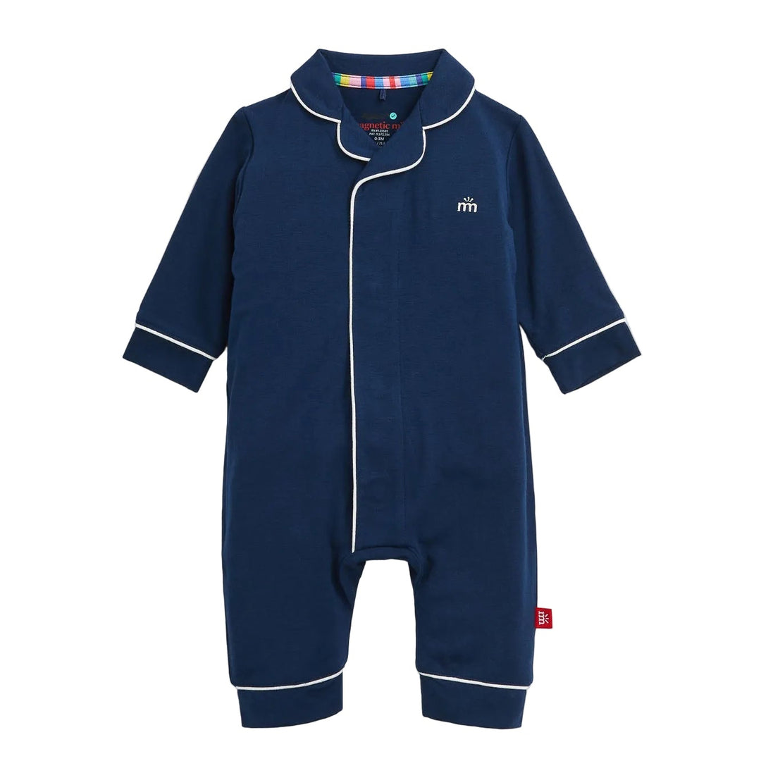 Navy RF Pant Romper w/ Piping