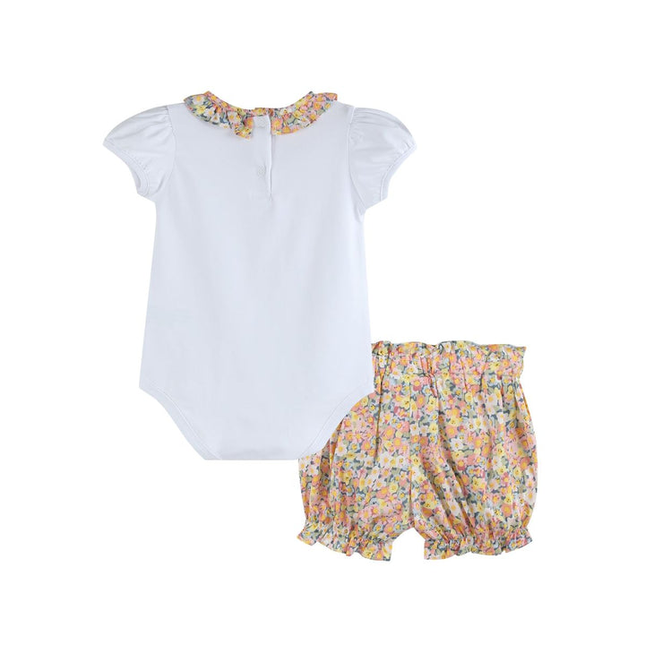 Peach Floral Print Bloomer and Shirt