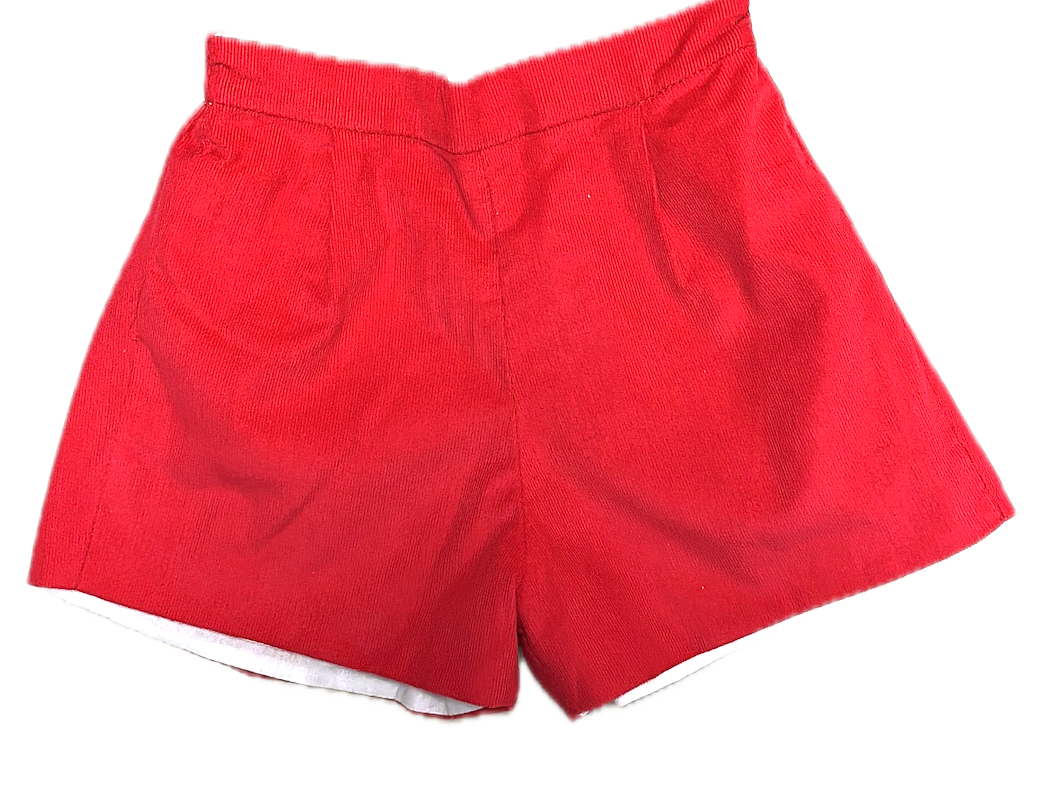 Red Corduroy Boys Short Set Christmas Classic