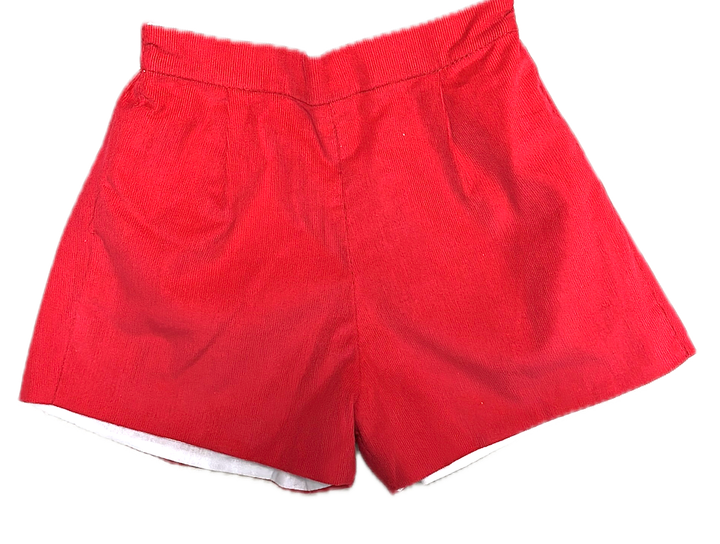 Red Corduroy Boys Short Set Christmas Classic