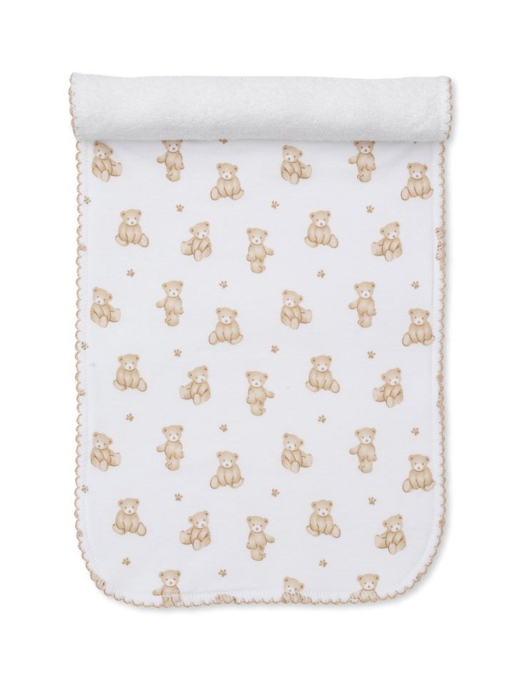 Teddy Bear Time Brown Burp Cloth