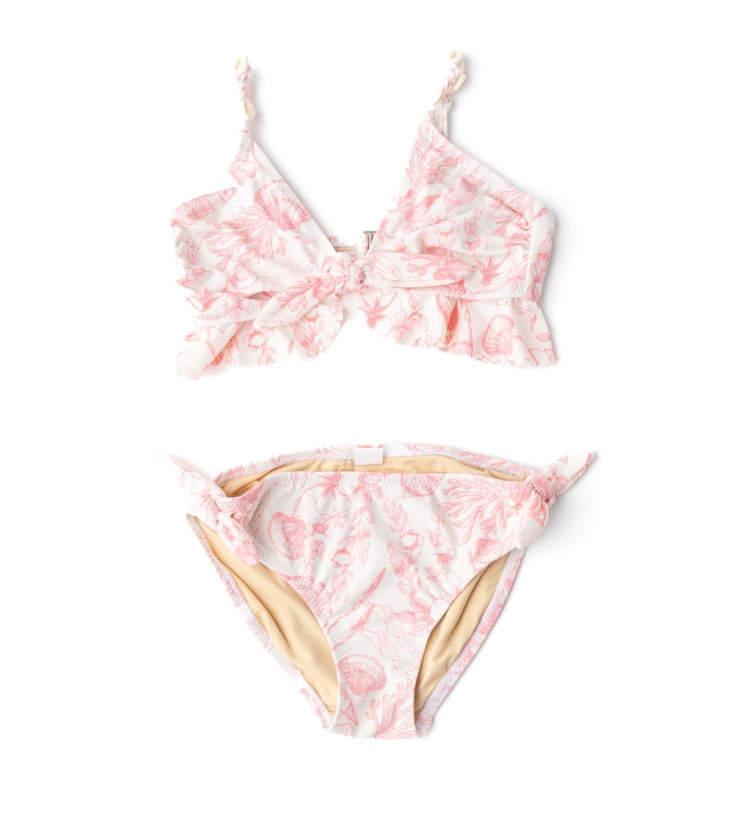Seaside Toile Ruffle Two-Piece Swim